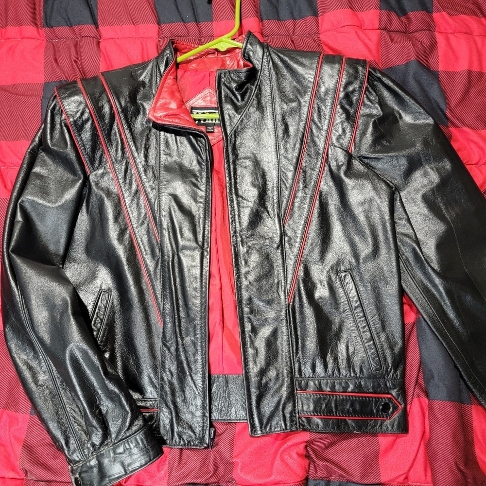 VNTG MICHAEL JACKSON THRILLER STYLE LEATHER JACKET